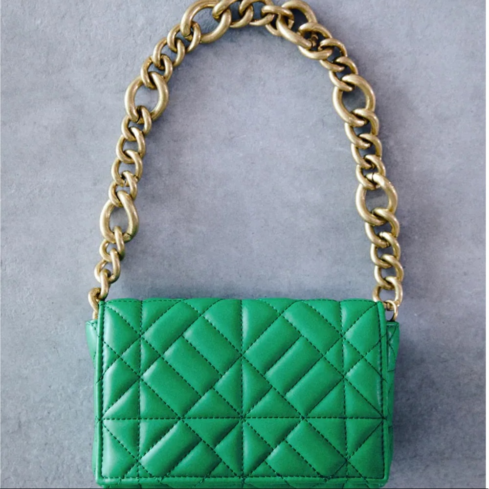 ZARA QUILTED CHAIN STRAP SHOULDER BAG